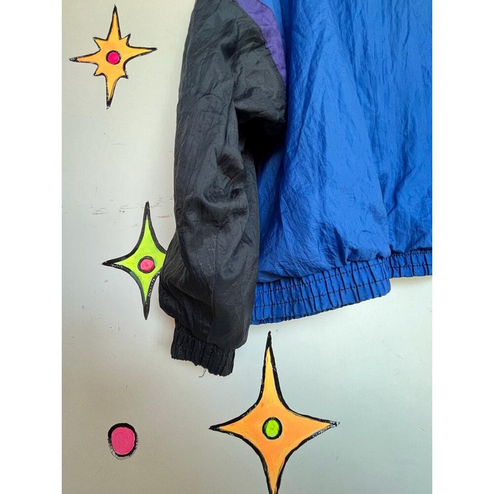 80s 90s Colorblock Windbreaker Oversized Nylon Track Jacket Streetwear XXXL - Picture 7 of 10